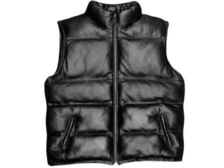 Venim Black Lambskin Puffer Vest