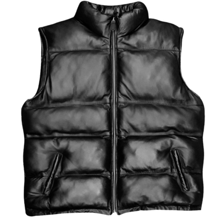 Venim Black Lambskin Puffer Vest