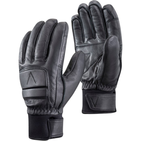 Venim Black Leather Ski Gloves