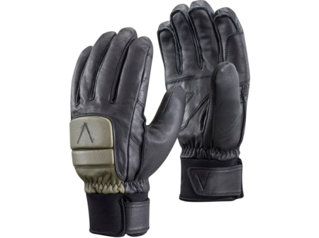 Venim Black Moss Leather Ski Gloves